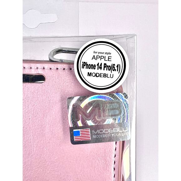 Modeblu Classic Diary Case for the Apple iPhone 14 Pro (6.1-inch) in Pink NEW - Picture 3 of 12